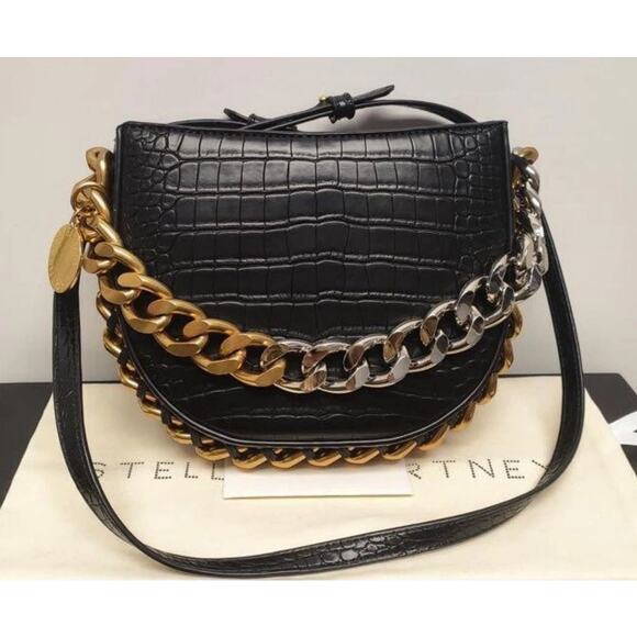 Stella McCartney Handbags - Stella McCartney medium Frayme Croc Embossed shoulder bag NWOT